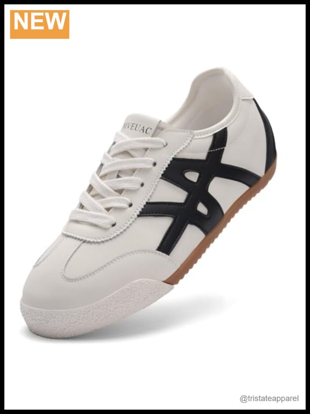 Women's Retro Leather Patchwork Fashion Sneakers Lace-Up Non-Slip Walking Shoes